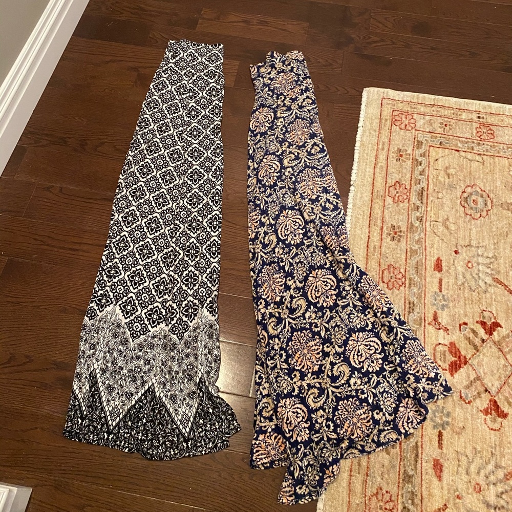 TWO printed maxi skirts